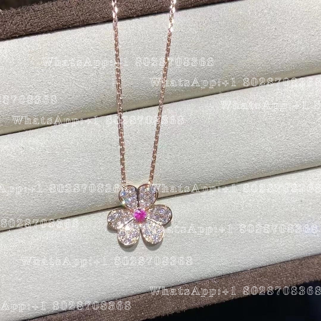 Van Cleef & Arpels Frivole pendant, small model Rose gold, Diamond Pink Sapphire VCARP6L400