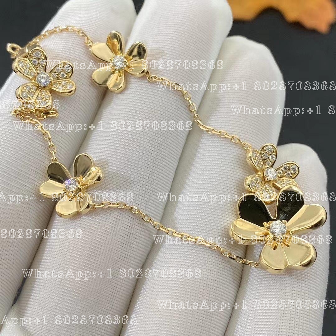 Van Cleef & Arpels Frivole bracelet, 5 flowers Yellow gold, Diamond VCARP3W400