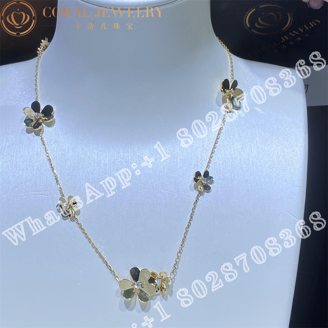 Van Cleef Arpels Frivole Necklace 9 Flowers Yellow Gold Diamond Vcard31500 Coral (1)