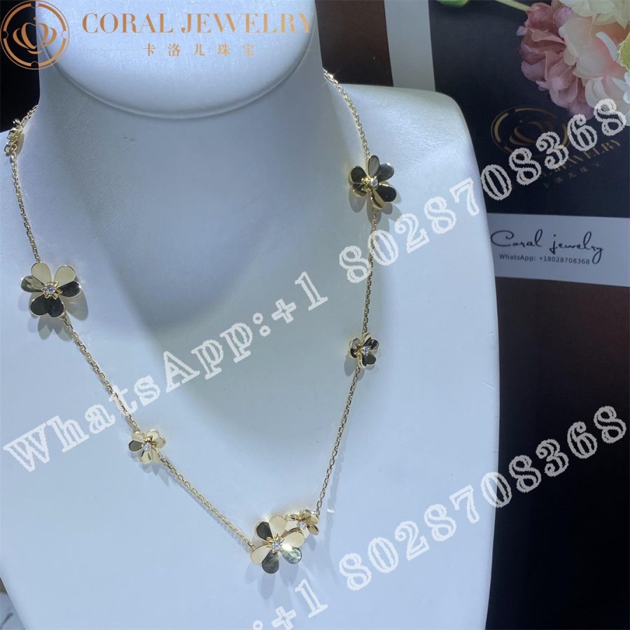 Van Cleef Arpels Frivole Necklace 9 Flowers Yellow Gold Diamond Vcard31500 Coral (4)