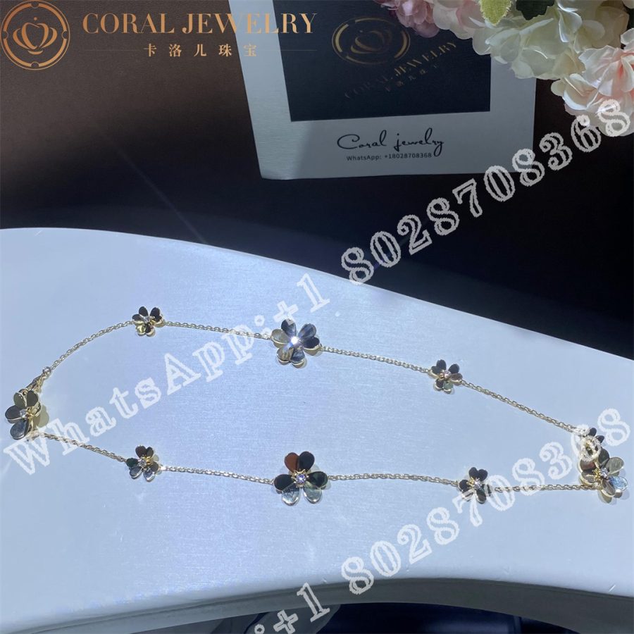 Van Cleef Arpels Frivole Necklace 9 Flowers Yellow Gold Diamond Vcard31500 Coral (5)