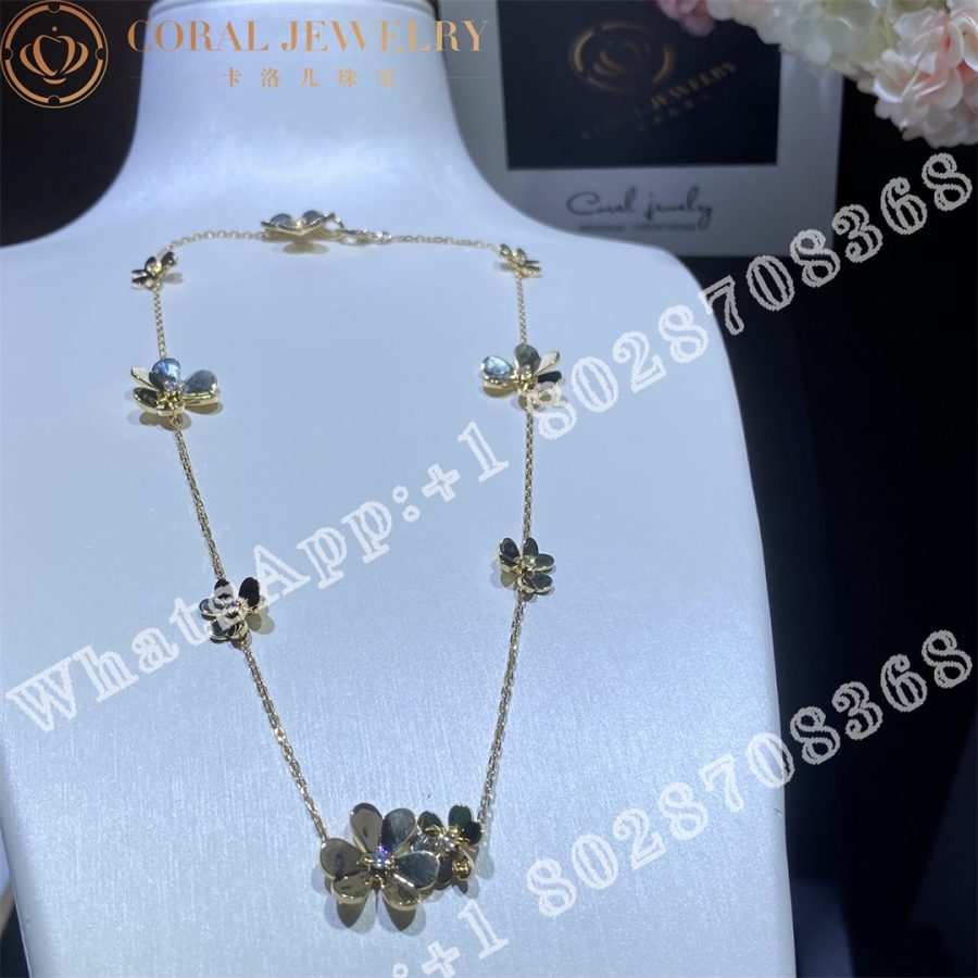 Van Cleef Arpels Frivole Necklace 9 Flowers Yellow Gold Diamond Vcard31500 Coral (6)