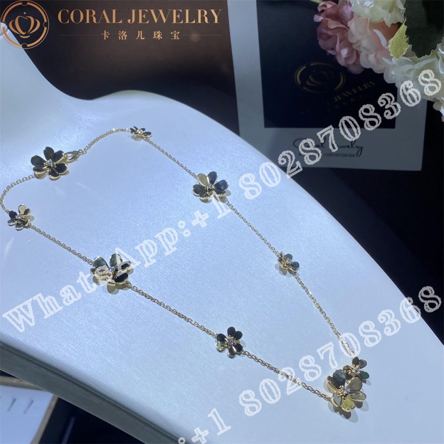 Van Cleef Arpels Frivole Necklace 9 Flowers Yellow Gold Diamond Vcard31500 Coral (7)