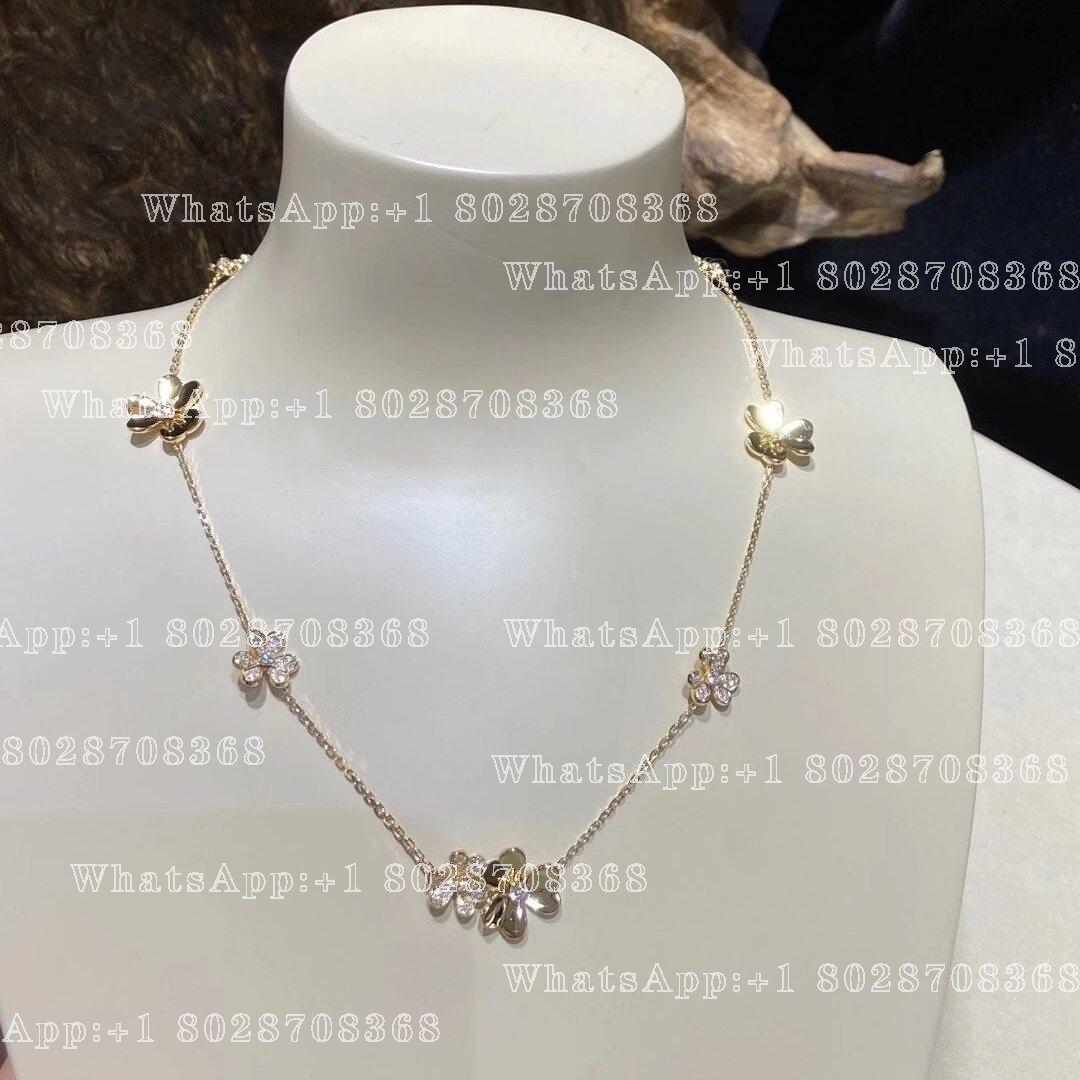 Van Cleef & Arpels Frivole necklace, 9 flowers Yellow gold, Diamond VCARP3W600