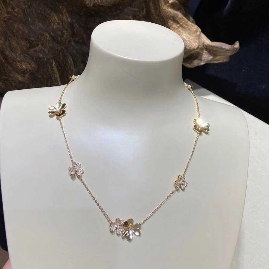 Van Cleef & Arpels Frivole necklace, 9 flowers Yellow gold, Diamond VCARP3W600