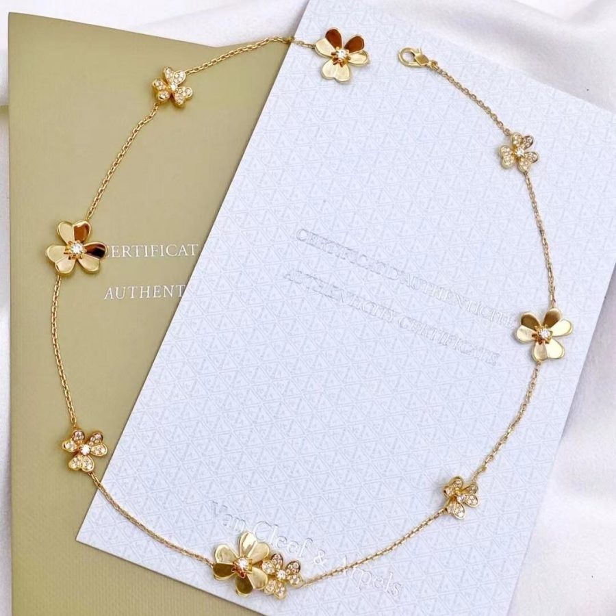 Van Cleef & Arpels Frivole necklace, 9 flowers Yellow gold, Diamond VCARP3W600