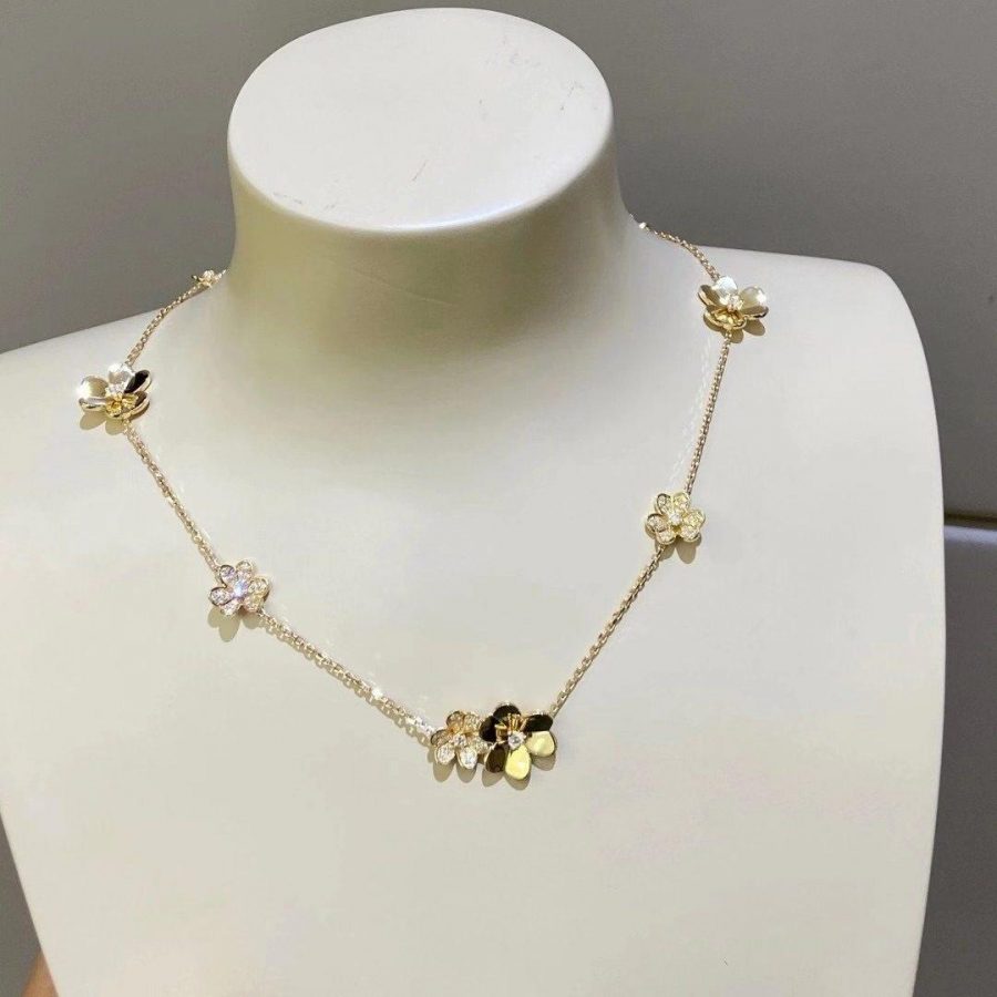 Van Cleef & Arpels Frivole necklace, 9 flowers Yellow gold, Diamond VCARP3W600