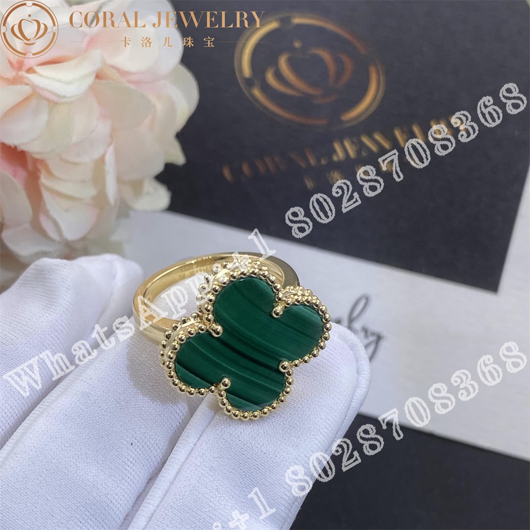 Van Cleef Arpels Magic Alhambra Ring Yellow Gold Malachite Vcaro3av00 Coral (1)