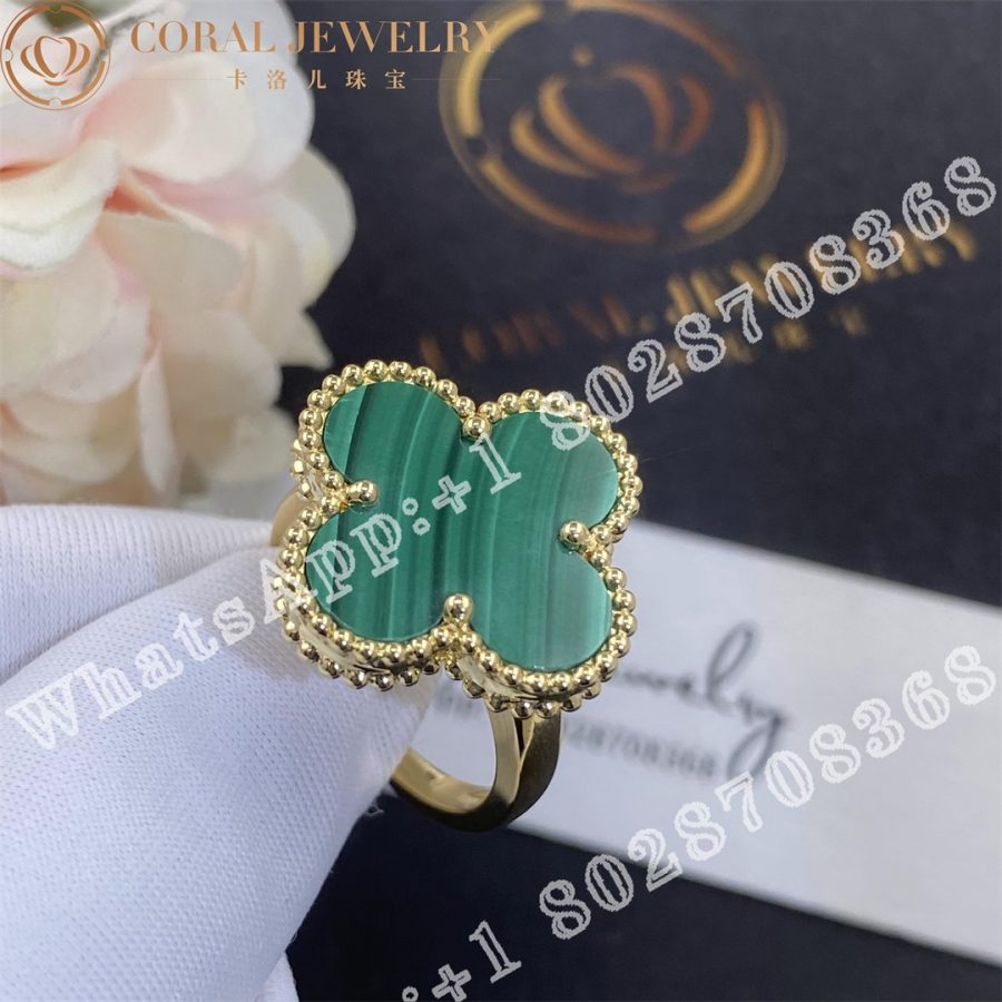 Van Cleef Arpels Magic Alhambra Ring Yellow Gold Malachite Vcaro3av00 Coral (4)