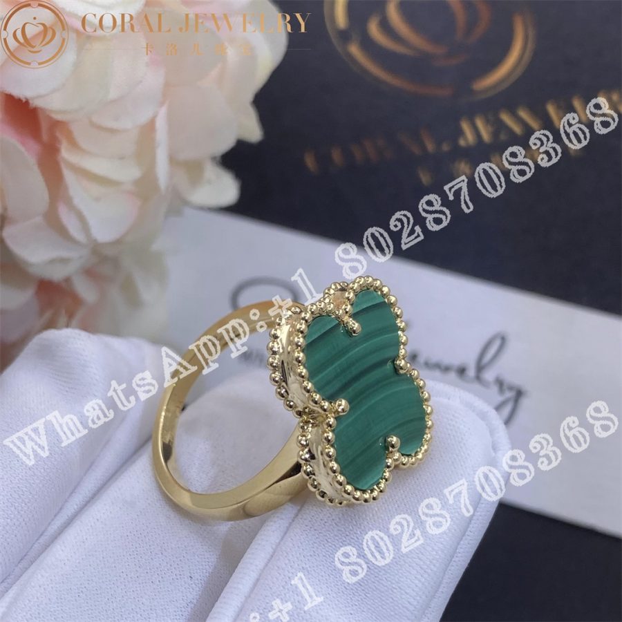 Van Cleef Arpels Magic Alhambra Ring Yellow Gold Malachite Vcaro3av00 Coral (7)