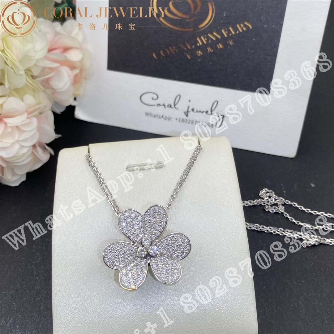 Van Cleef Arpels Frivole Clip Pendant Very Large Model White Gold Diamond Vcarp6l600 Coral (13)