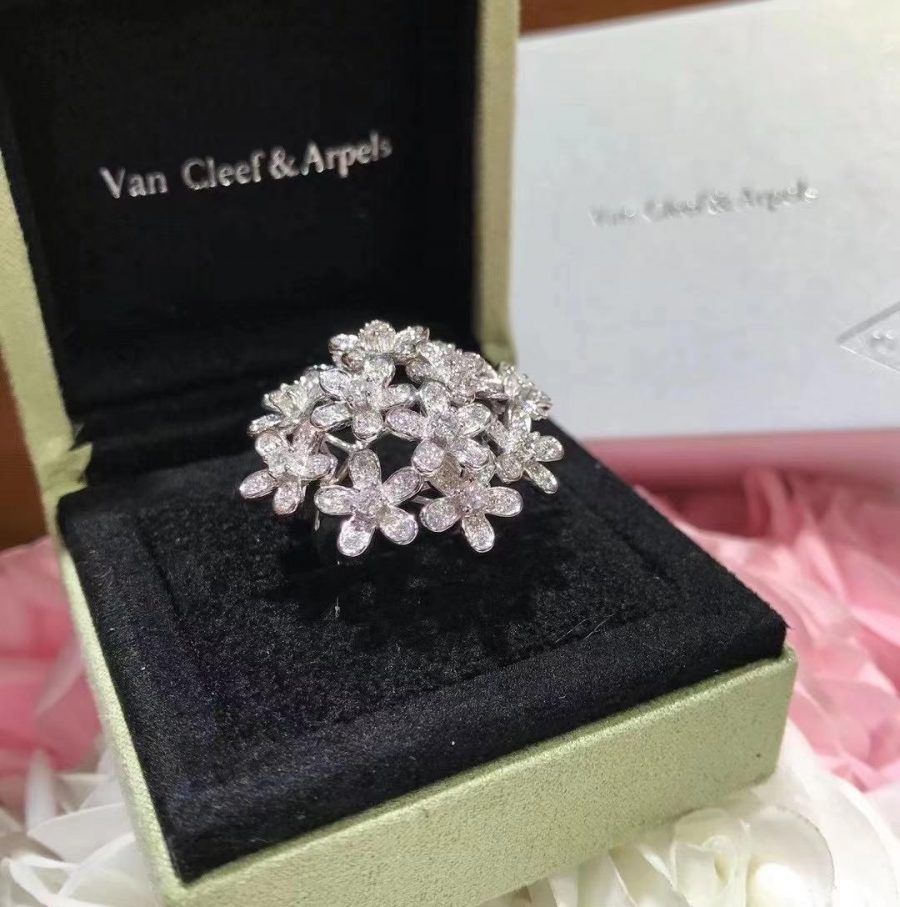 Van Cleef & Arpels Socrate Bouquet Ring Diamond White Gold