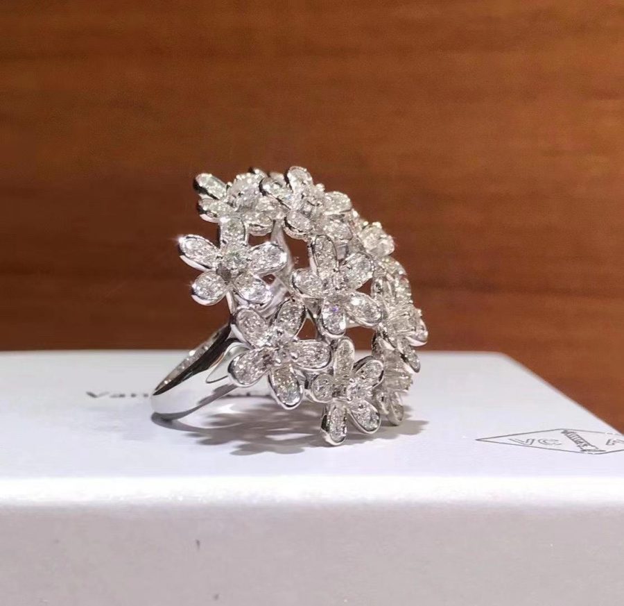 Van Cleef & Arpels Socrate Bouquet Ring Diamond White Gold