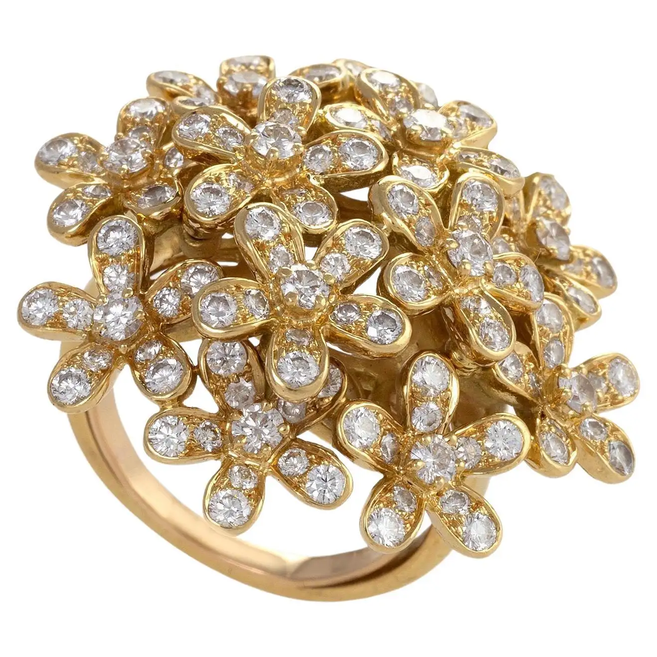 Van Cleef & Arpels Socrate Bouquet Ring Diamond Yellow Gold