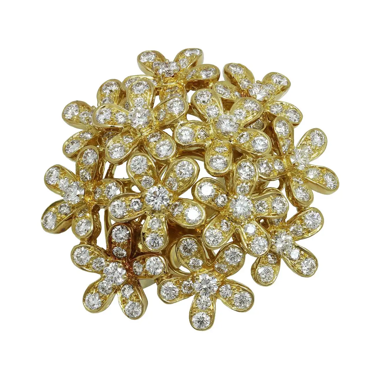 Van Cleef & Arpels Socrate Bouquet Ring Diamond Yellow Gold