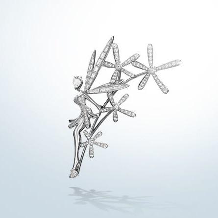 Van Cleef & Arpels Caresse d'Eole white gold dia fairy clip