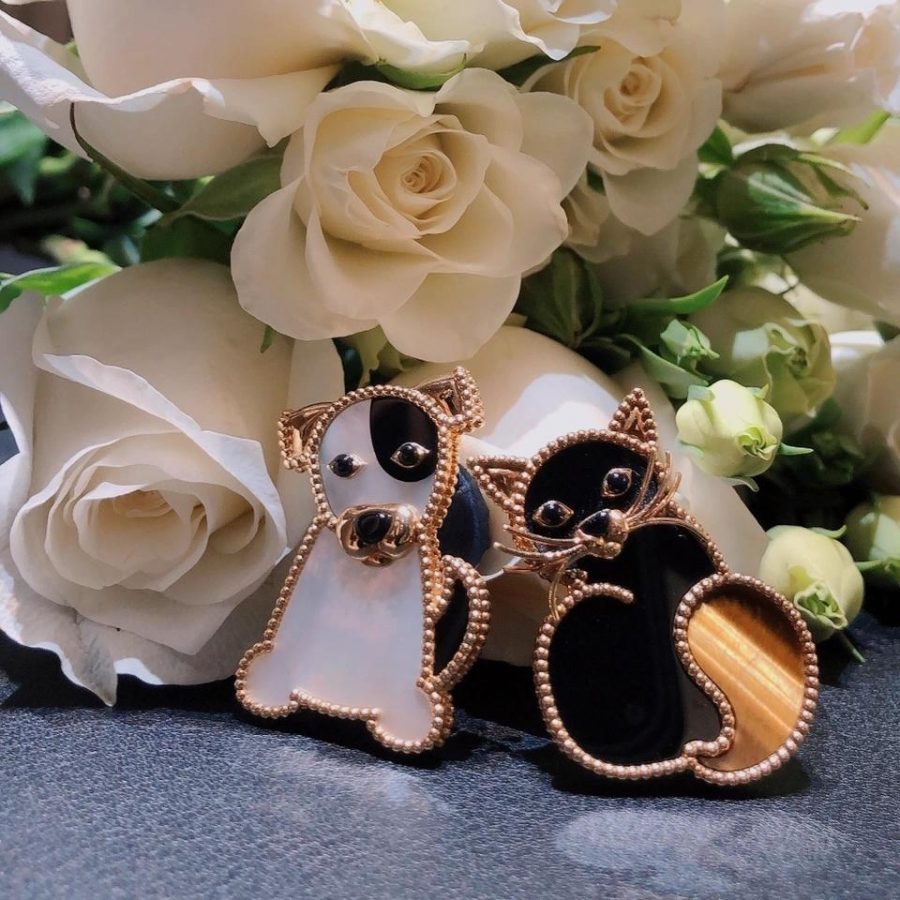 Van Cleef & Arpels Lucky Animals Cat Clip Yellow gold, Obsidian, Onyx VCARP7UM00