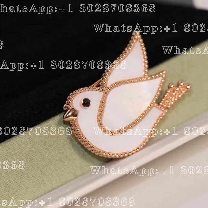 Van Cleef & Arpels Lucky Animals Dove clip Rose gold, Mother-of-pearl, Onyx VCARP2AR00