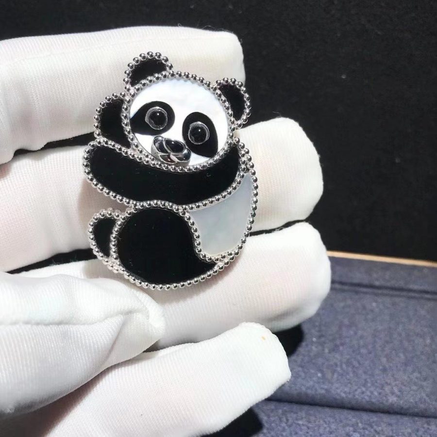 Van Cleef & Arpels Lucky Animals Panda clip White gold, Mother-of-pearl, Onyx VCARP5LI00