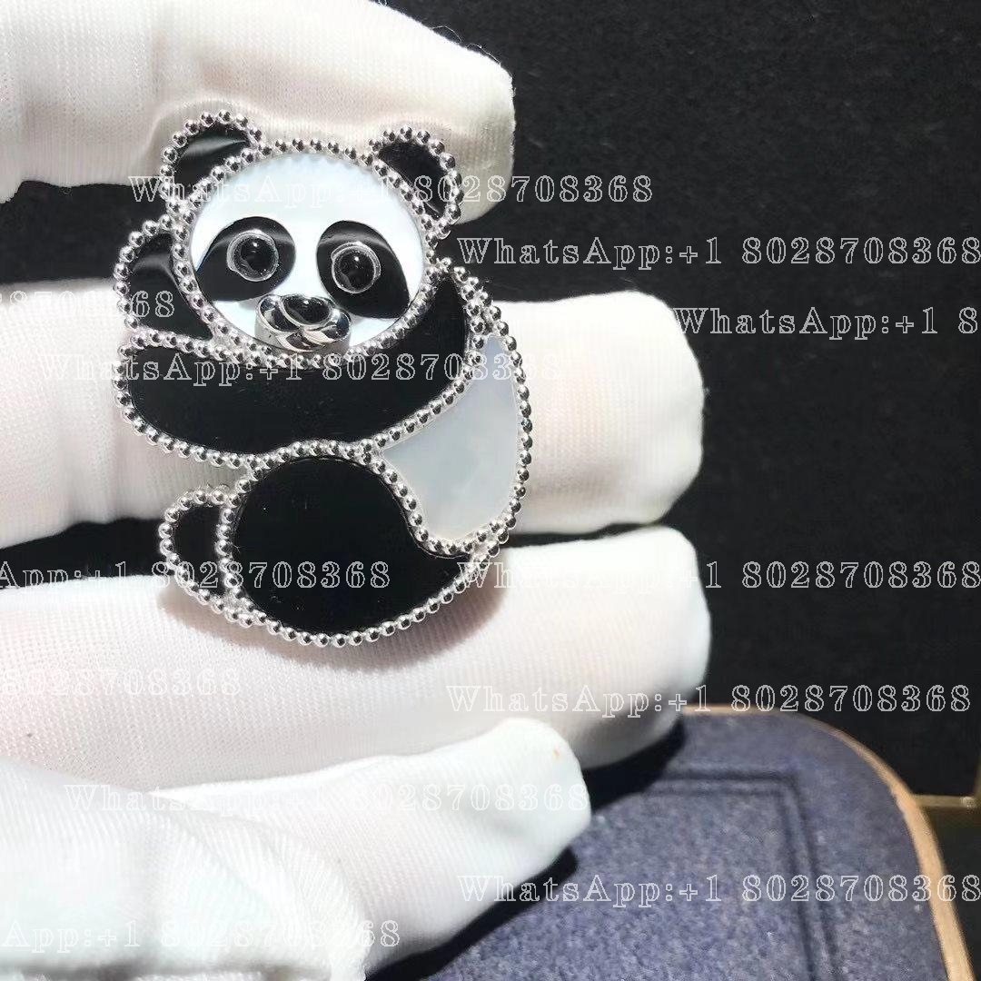 Van Cleef & Arpels Lucky Animals Panda clip White gold, Mother-of-pearl, Onyx VCARP5LI00