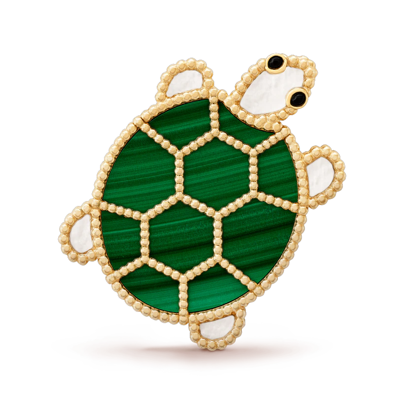 Van Cleef & Arpels Lucky Animals Turtle clip Yellow gold, Malachite, Mother-of-pearl, Onyx VCARP5LK00