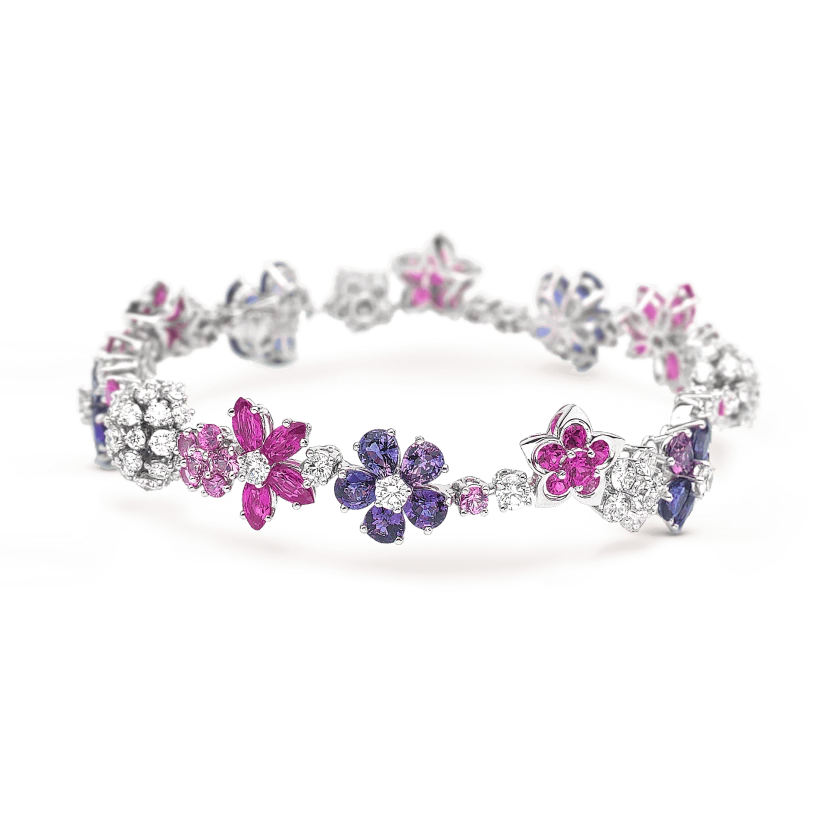 Van Cleef & Arpels Folie des Prés bracelet White gold, Diamond, Sapphire VCARP05C00