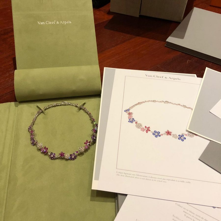 Van Cleef & Arpels Folie des Prés necklace White gold, Diamond, Sapphire VCARP05F00