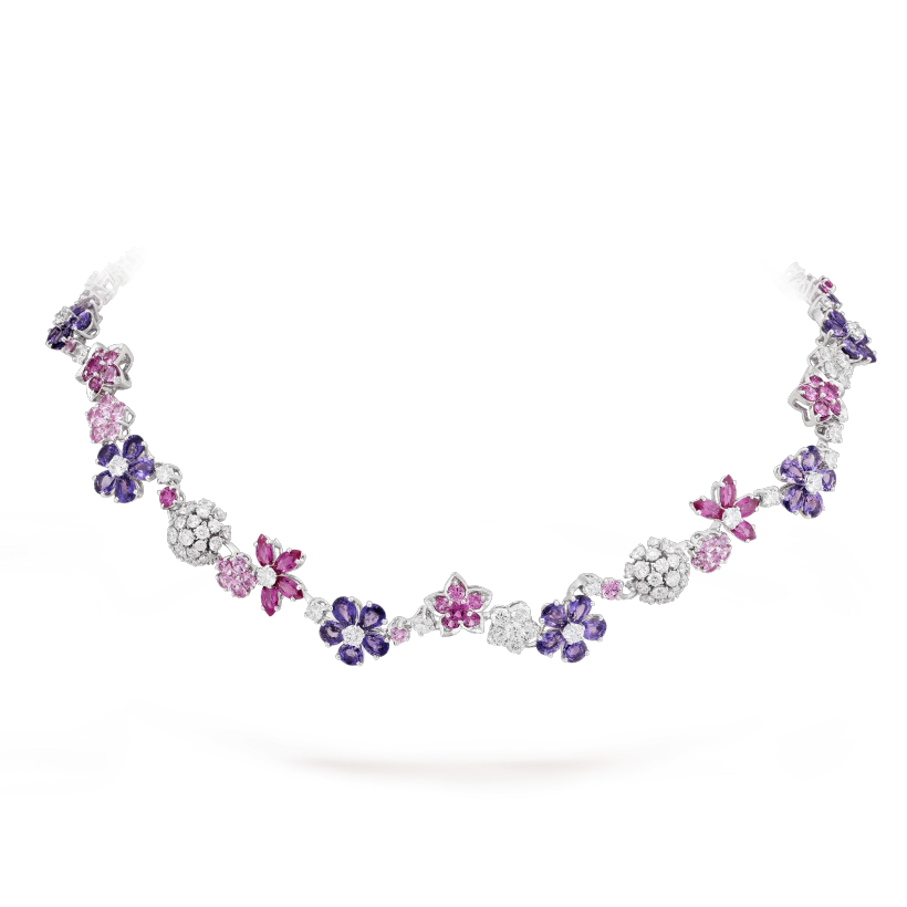 Van Cleef & Arpels Folie des Prés necklace White gold, Diamond, Sapphire VCARP05F00