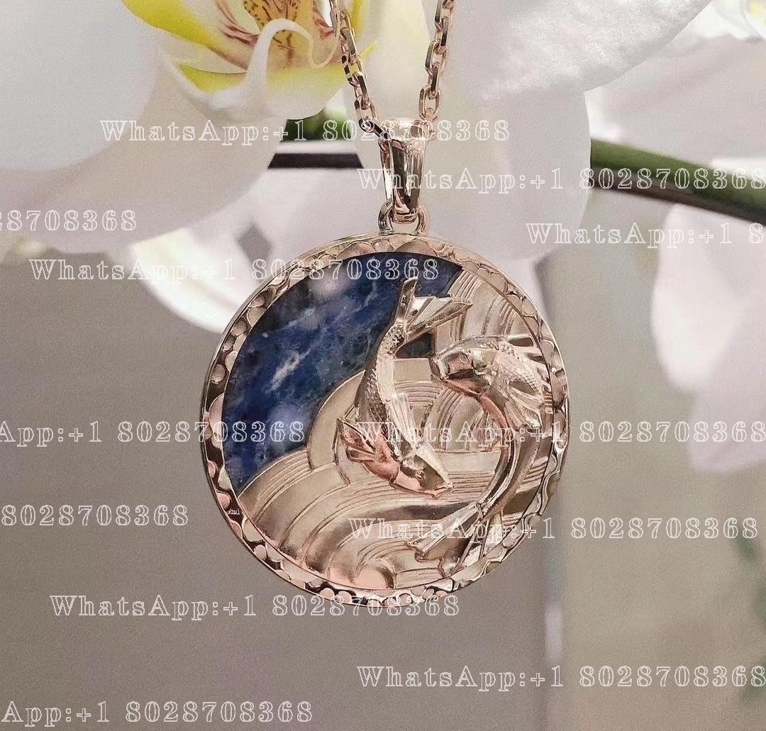 Van Cleef & Arpels Zodiaque long necklace Piscium (Pisces) Rose gold, Sodalite VCARP9RG00