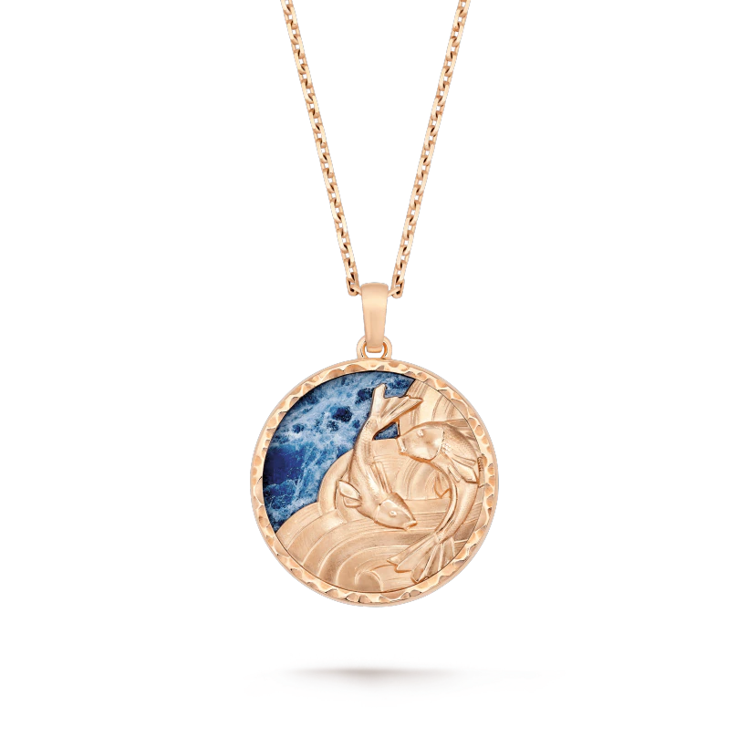 Van Cleef & Arpels Zodiaque long necklace Piscium (Pisces) Rose gold, Sodalite VCARP9RG00