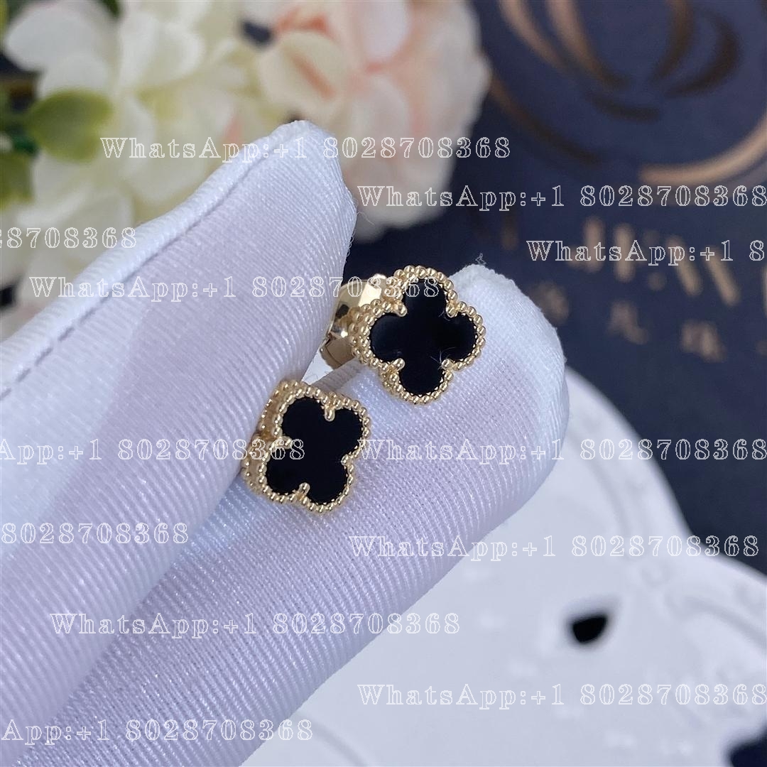 Van Cleef & Arpels Sweet Alhambra earstuds Yellow gold, Onyx VCARA44900