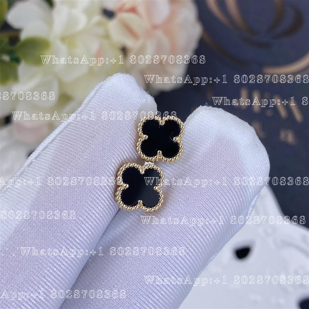 Van Cleef & Arpels Sweet Alhambra earstuds Yellow gold, Onyx VCARA44900