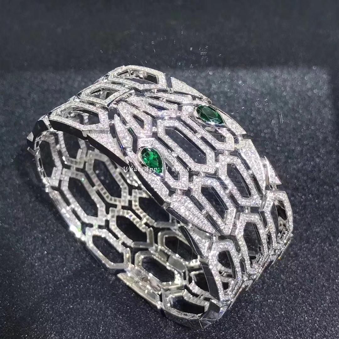 Bulgari Serpenti Bracelet White Gold, Diamond And Emerald 352753