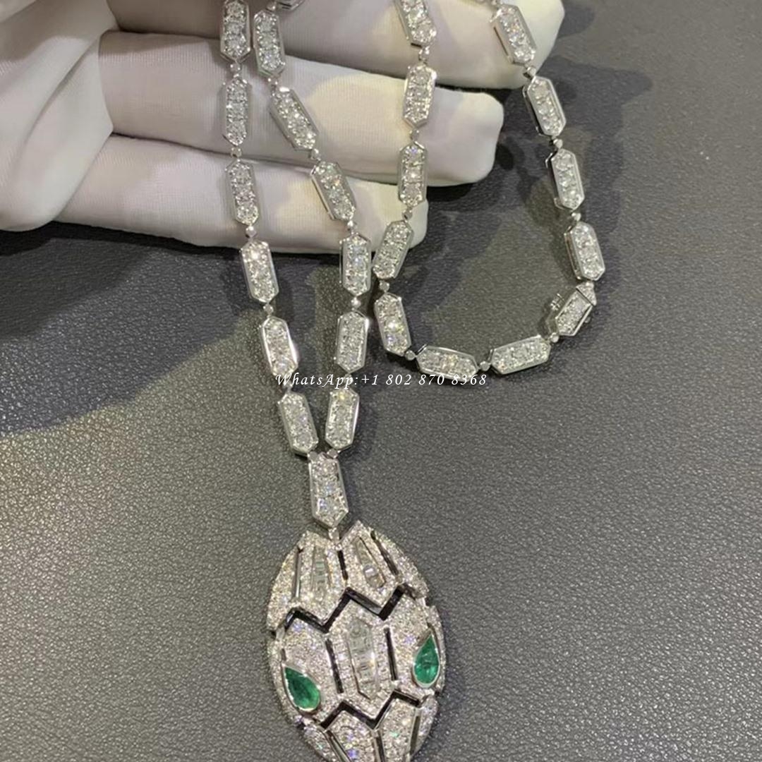 Bulgari Serpenti necklace Diamond & emerald eyes