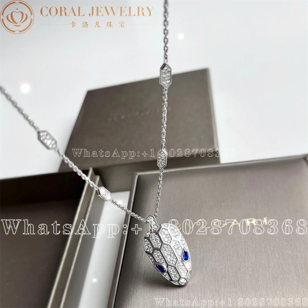 Bulgari Serpenti Necklace In 18 Kt White Gold Set With Blue Sapphire Eyes And Pave Diamonds On Both The Chain And The Pendant Ref 353529 Coral 9.jpg Coral (1)