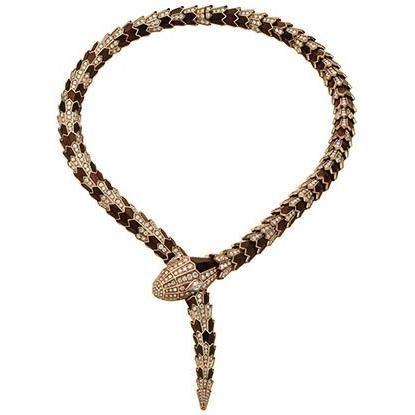 Bulgari Serpenti necklace with snake wood and diamonds