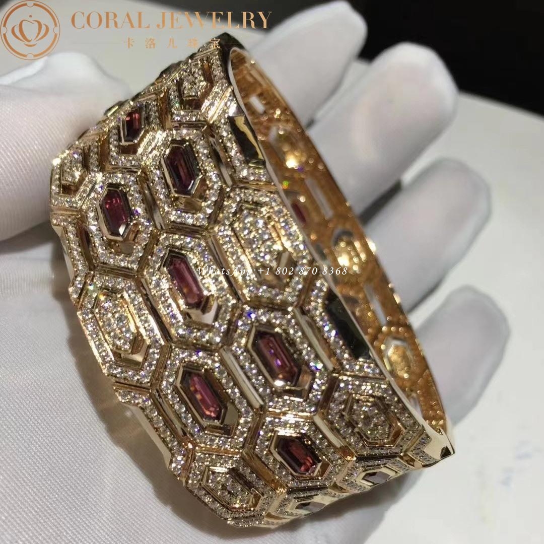 Bulgari Serpenti Seduttori 18K rose gold and tourmaline diamond bracelet