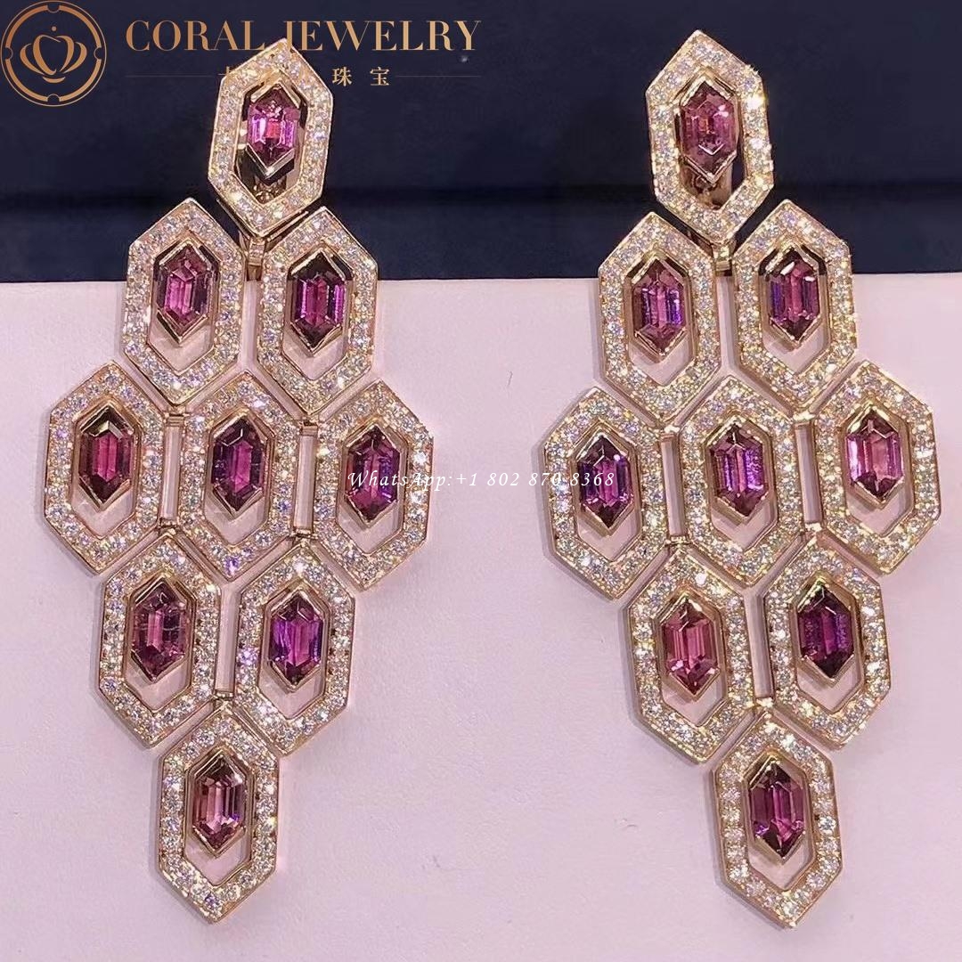 Bulgari Serpenti Seduttori 18K rose gold and tourmaline diamond Earring OR857769