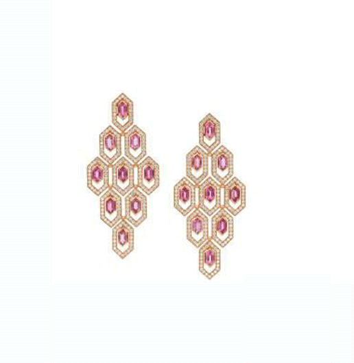 Bulgari Serpenti Seduttori 18K rose gold and tourmaline diamond Earring OR857769