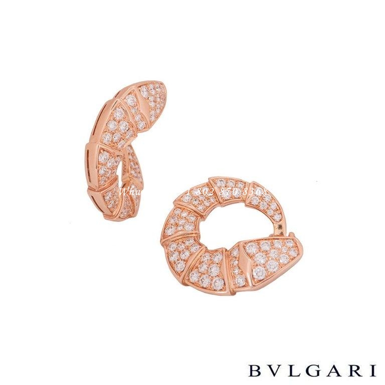 Bulgari Serpenti Rose Gold Diamond Earrings