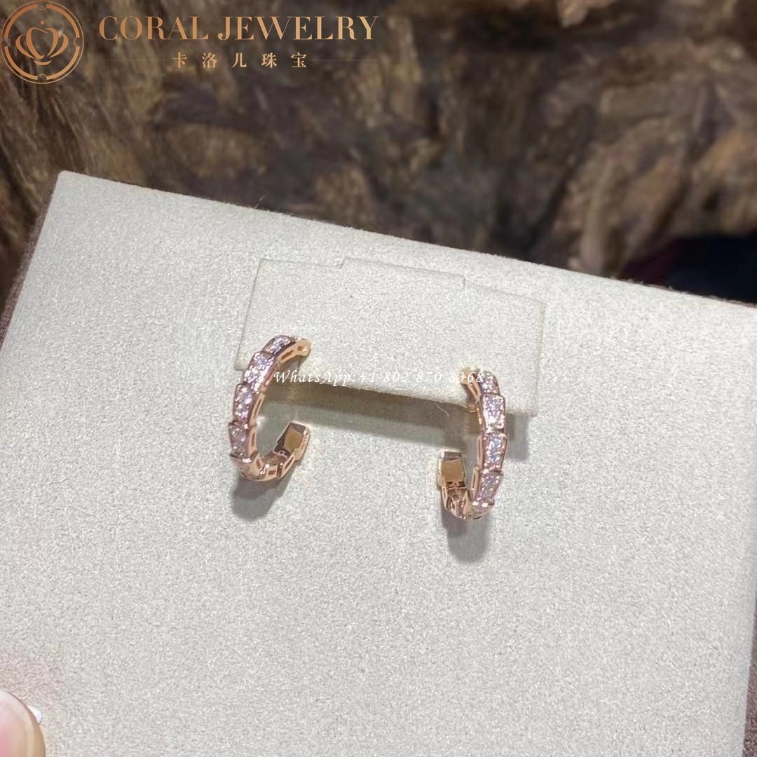 Bulgari Serpenti Viper Earrings And Pave Diamonds 356172 Coral (1)