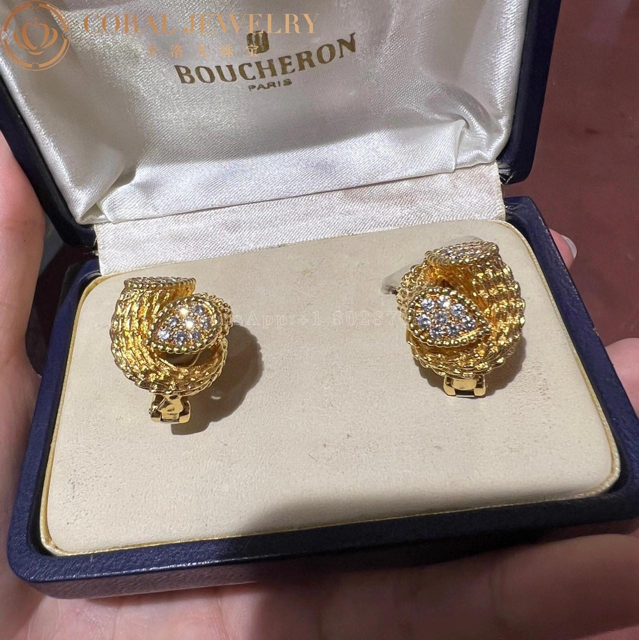 Boucheron Serpent Boheme Diamond Earrings in 18K Gold