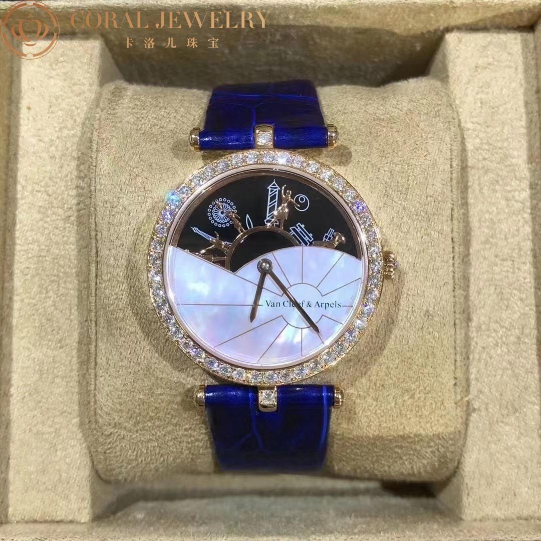 Van Cleef & Arpels Lady Arpels A Day in Paris Watch Rose gold, Diamond, Mother-of-pearl, Onyx VCARO3ZA00