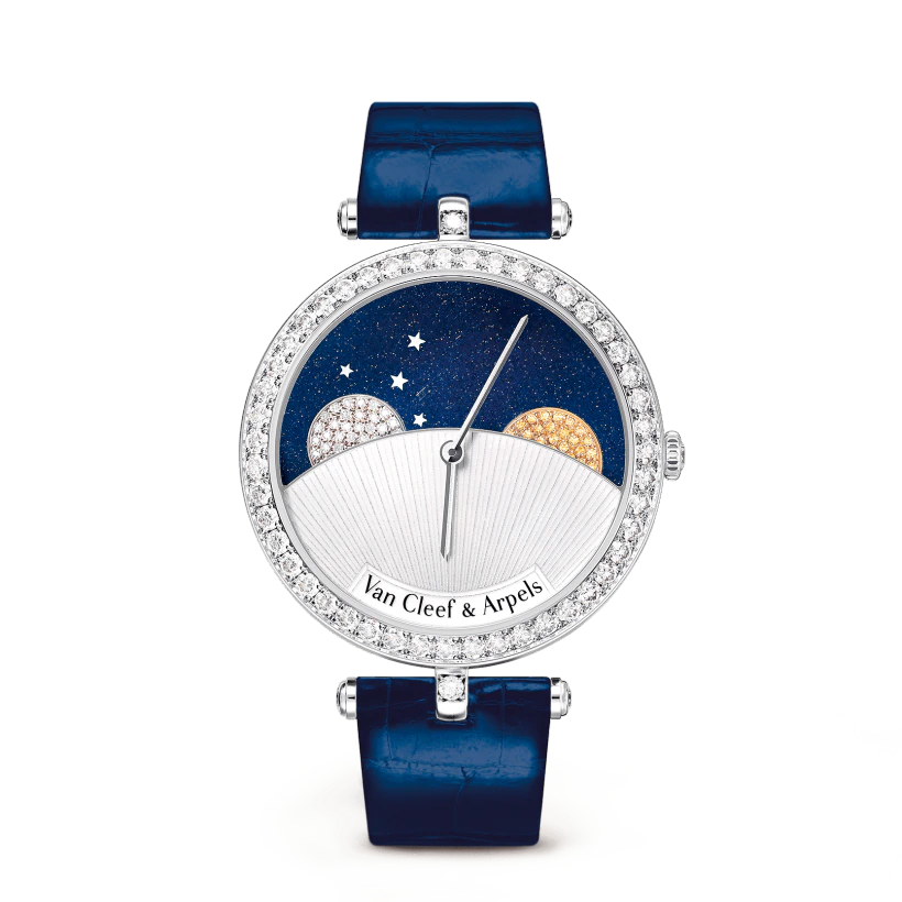 Van Cleef Arpels Lady Arpels Day And Night Watch White Gold Aventurine Diamond Mother Of Pearl Sapphire Vcarn25800