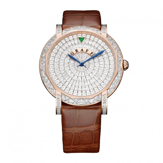 Graff Star Slim 43mm Graffstar Slim 43mm Full Diamonds Rose Gold Coral (1)