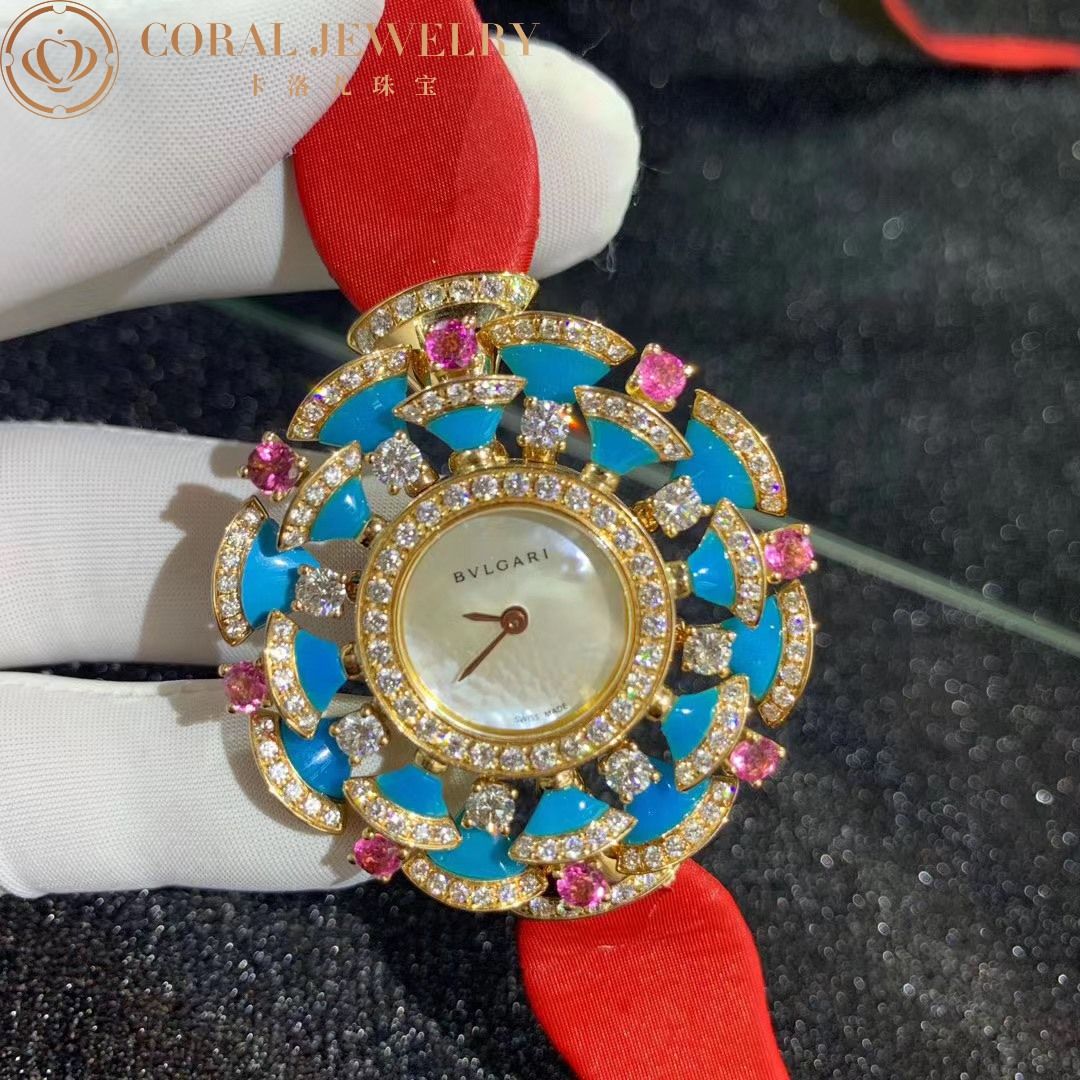 Bvlgari Divas’ Dream Watch Pink Tourmalines and Turquoise 102079