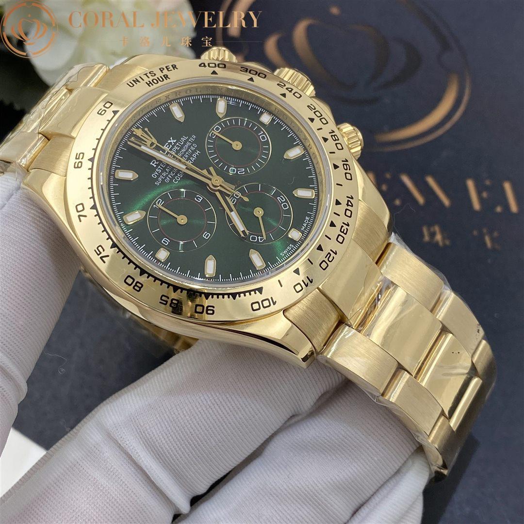 Rolex Cosmograph Daytona Green Dial 18k Gold Watch M116508-0013