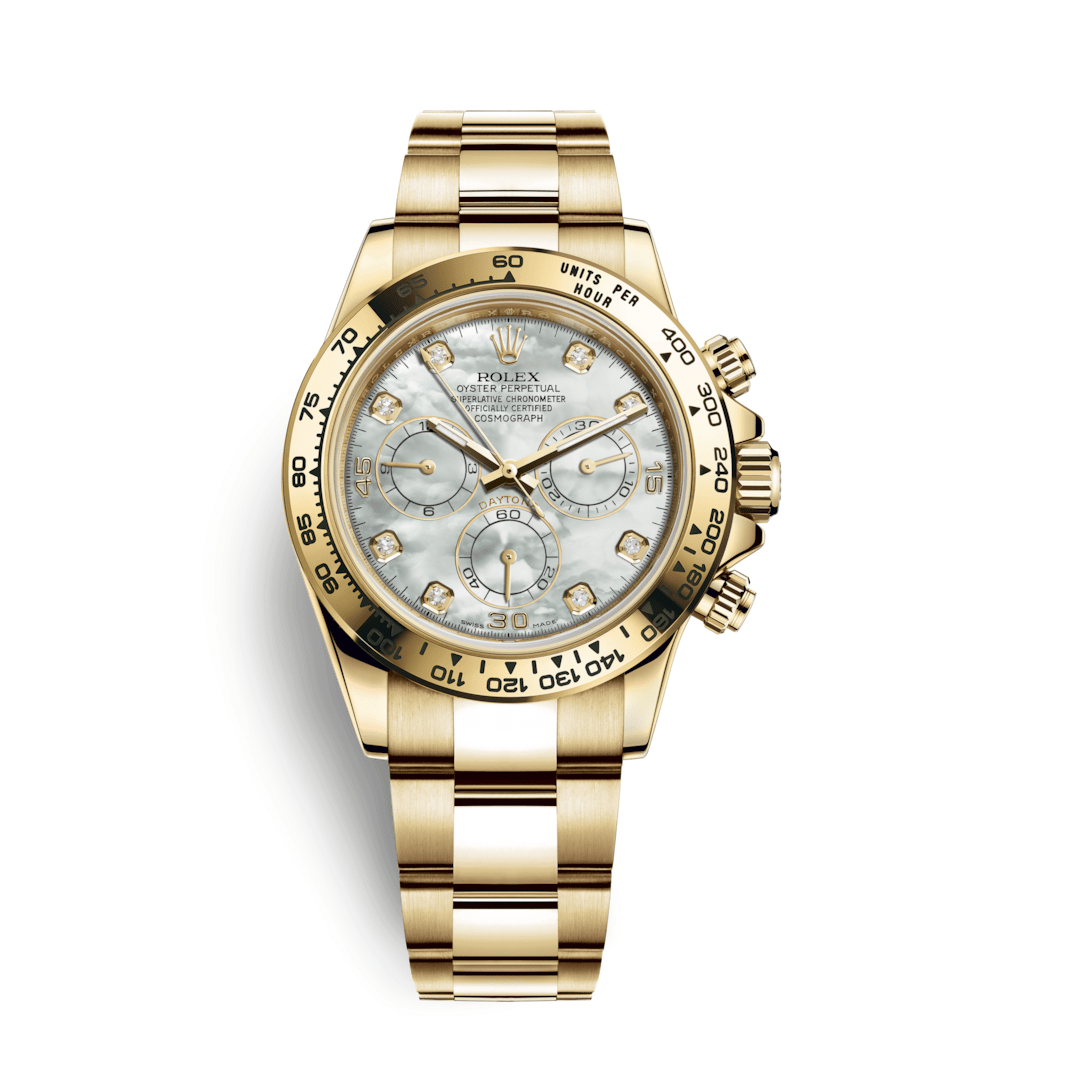 Rolex Cosmograph Daytona White Mother Of Pearl Dial 18k Gold Watch M116508 0007