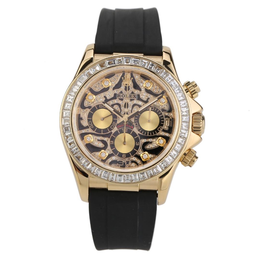 Rolex Cosmograph Daytona Diamond Bezel Eye of the Tiger Dial Black Oysterflex Strap 116588 TBR