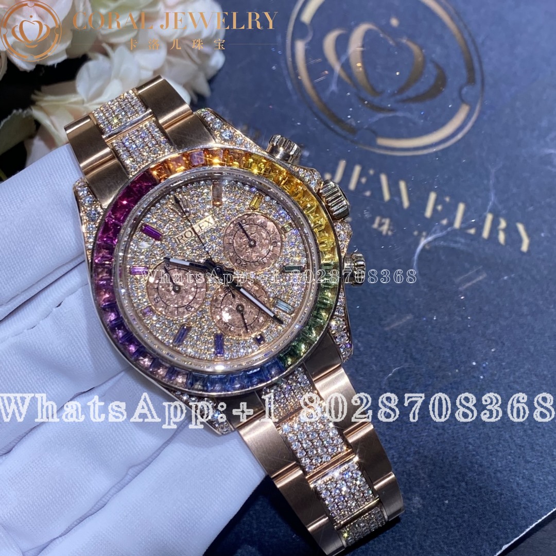 Rolex Cosmograph Daytona Rainbow Pave Rose Gold 116595rbow 0002 Coral (22)